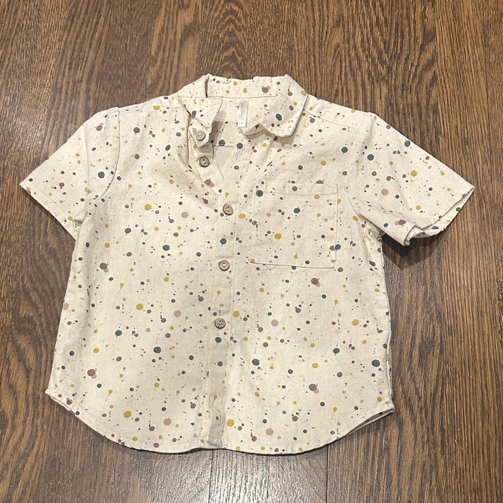 Kids Cream Speckled Shirt- Rylee and Cru NWOT
